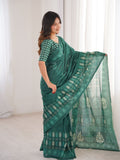 Soft Pure Cotton Hand Bagru Print Sarees With Blouse Pice