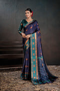 Soft Silk Chitt Palu With Contrast Blouse Weaving Saree