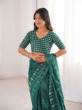 Soft Pure Cotton Hand Bagru Print Sarees With Blouse Pice
