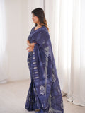 Soft Pure Cotton Hand Bagru Print Sarees With Blouse Pice