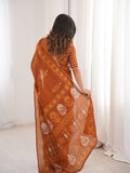 Soft Pure Cotton Hand Bagru Print Sarees With Blouse Pice