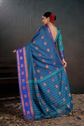 Soft Silk Chitt Palu With Contrast Blouse Weaving Saree
