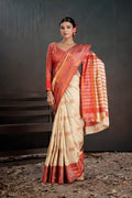Soft Silk Chitt Palu With Contrast Blouse Weaving Saree