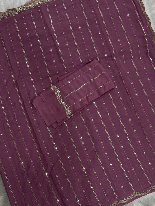 Pink Embroidered Saree With Blouse Piece