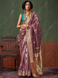 Red Paithani Tissue Saree With Blouse Piece