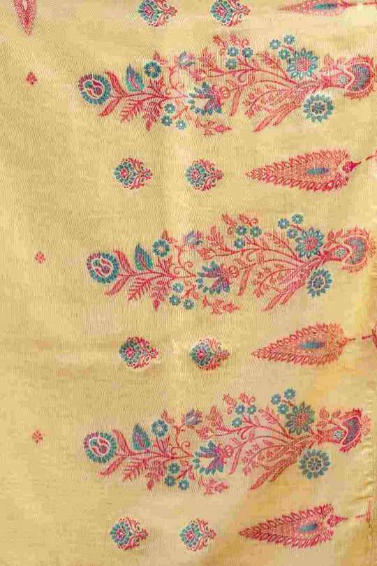 Cream Cotton Saree With Blouse Piece