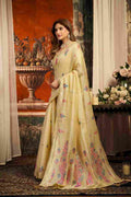 Cream Cotton Saree With Blouse Piece