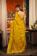 Yellow Cotton Saree With Blouse Piece