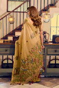 Mustard Cotton Saree With Blouse Piece