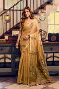 Mustard Cotton Saree With Blouse Piece