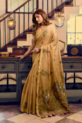 Mustard Cotton Saree With Blouse Piece