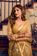 Mustard Cotton Saree With Blouse Piece