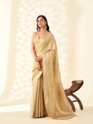 Soft Tissue Linen With Big Jacquard Pallu Handloom Silk Saree