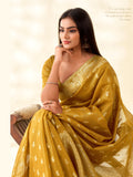 Soft Tissue Linen With Big Jacquard Pallu Handloom Silk Saree