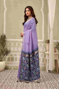 Lavender  Banarasi Saree With Blouse Piece