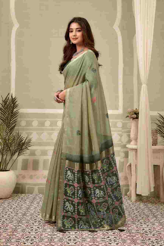Light Green Banarasi Saree With Blouse Piece