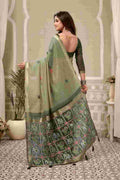 Light Green Banarasi Saree With Blouse Piece