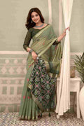 Light Green Banarasi Saree With Blouse Piece