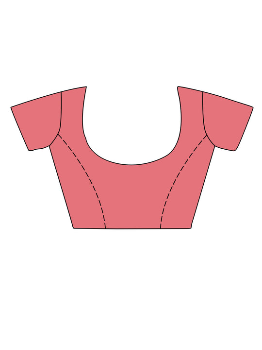 Pink Chinon Nylon Saree With Blouse Piece