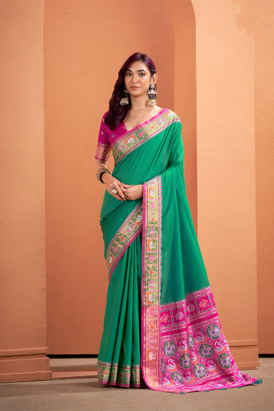 Pure Silk Patola Woven Design Weaving Silk Saree