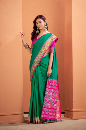 Pure Silk Patola Woven Design Weaving Silk Saree