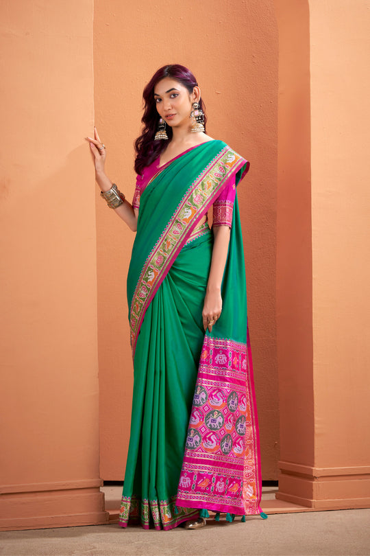 Pure Silk Patola Woven Design Weaving Silk Saree