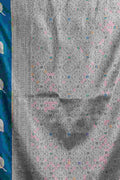 Blue Banarasi Saree With Blouse Piece