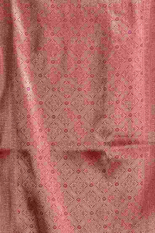 Pink Banarasi Saree With Blouse Piece
