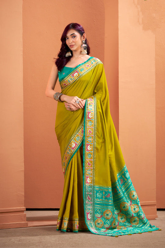 Pure Silk Patola Woven Design Weaving Silk Saree