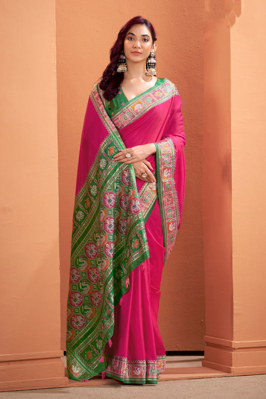 Pure Silk Patola Woven Design Weaving Silk Saree