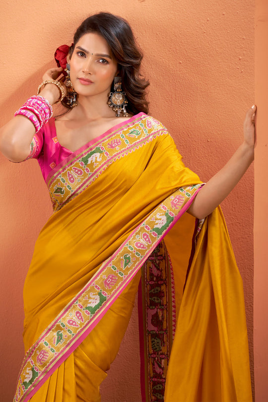 Pure Silk Patola Woven Design Weaving Silk Saree