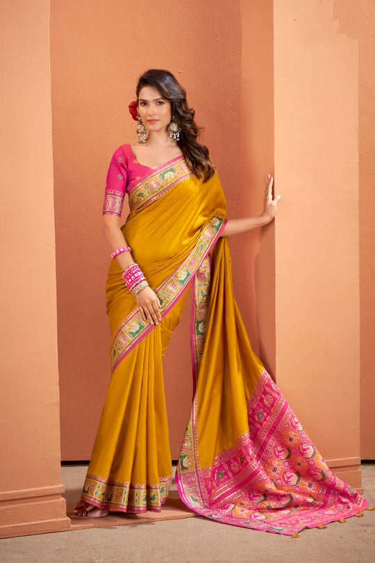 Pure Silk Patola Woven Design Weaving Silk Saree