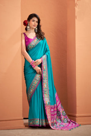 Pure Silk Patola Woven Design Weaving Silk Saree