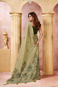 Lime Green Banarasi Saree With Blouse Piece