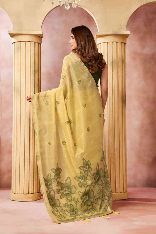 Yellow Banarasi Saree With Blouse Piece