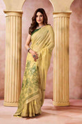 Yellow Banarasi Saree With Blouse Piece