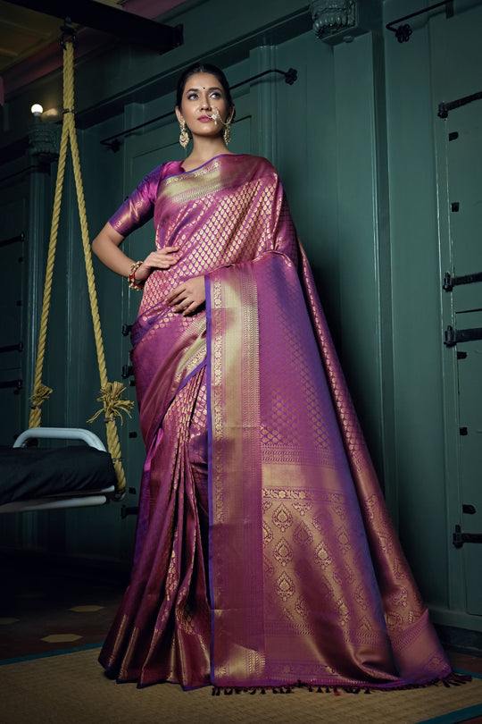 Lollipop Purple Kanjivaram Saree