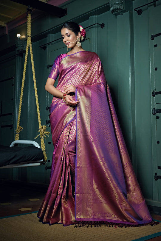 Lollipop Purple Kanjivaram Saree