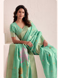Soft Linen With Big Jacquard Pallu Handloom Saree