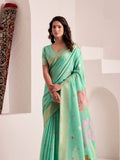 Soft Linen With Big Jacquard Pallu Handloom Saree
