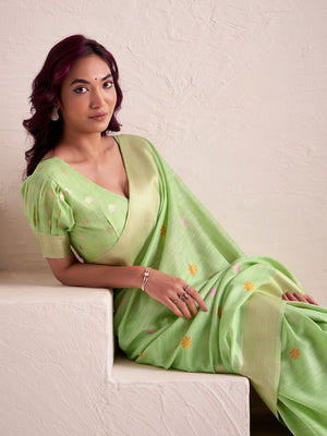 Soft Linen With Big Jacquard Pallu Handloom Saree