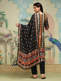 Black Floral Printed Regular Straight Kurta With Trousers & Dupatta