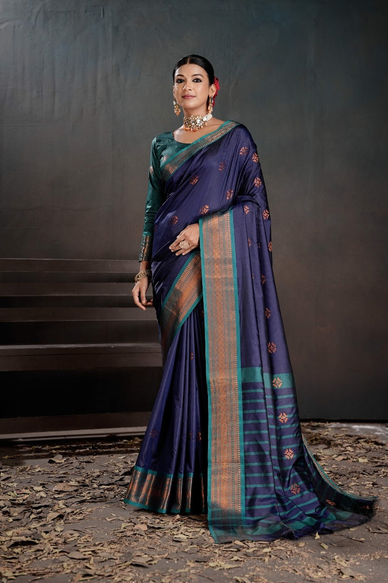 Buy Soft Silk Chitt Palu With Contrast Blouse Weaving Saree 72459 ...