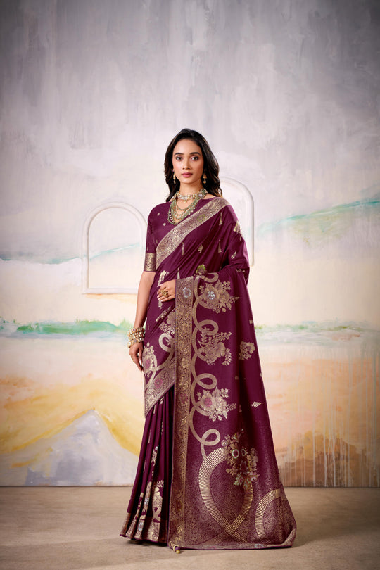 Fancy Dolla Silk Woven Design Work Handloom Silk Saree With Blouse Piece