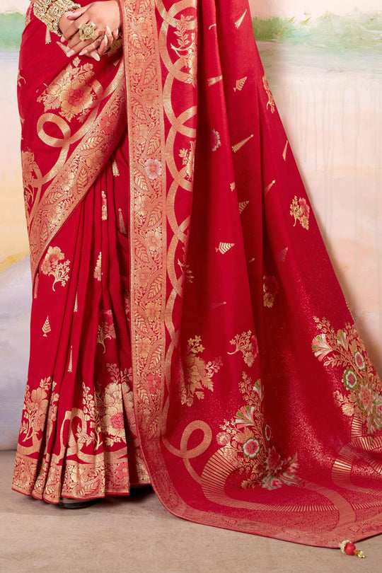 Fancy Dolla Silk Woven Design Work Handloom Silk Saree With Blouse Piece