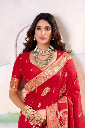 Fancy Dolla Silk Woven Design Work Handloom Silk Saree With Blouse Piece