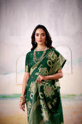 Fancy Dolla Silk Woven Design Work Handloom Silk Saree With Blouse Piece