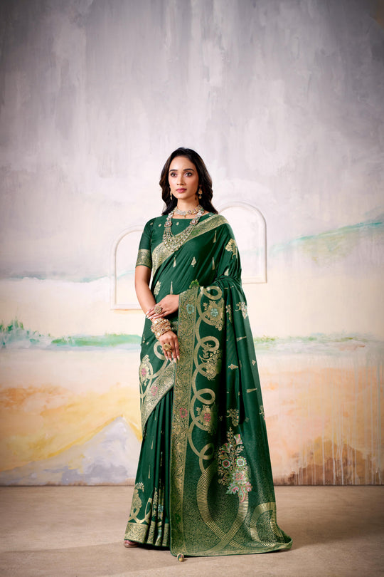Fancy Dolla Silk Woven Design Work Handloom Silk Saree With Blouse Piece