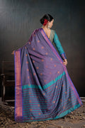 Soft Silk Chitt Palu With Contrast Blouse Weaving Saree