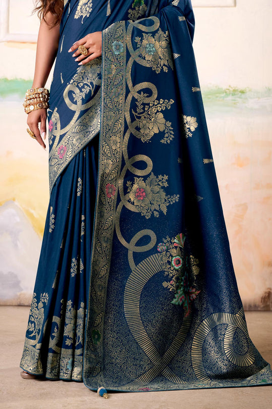 Fancy Dolla Silk Woven Design Work Handloom Silk Saree With Blouse Piece